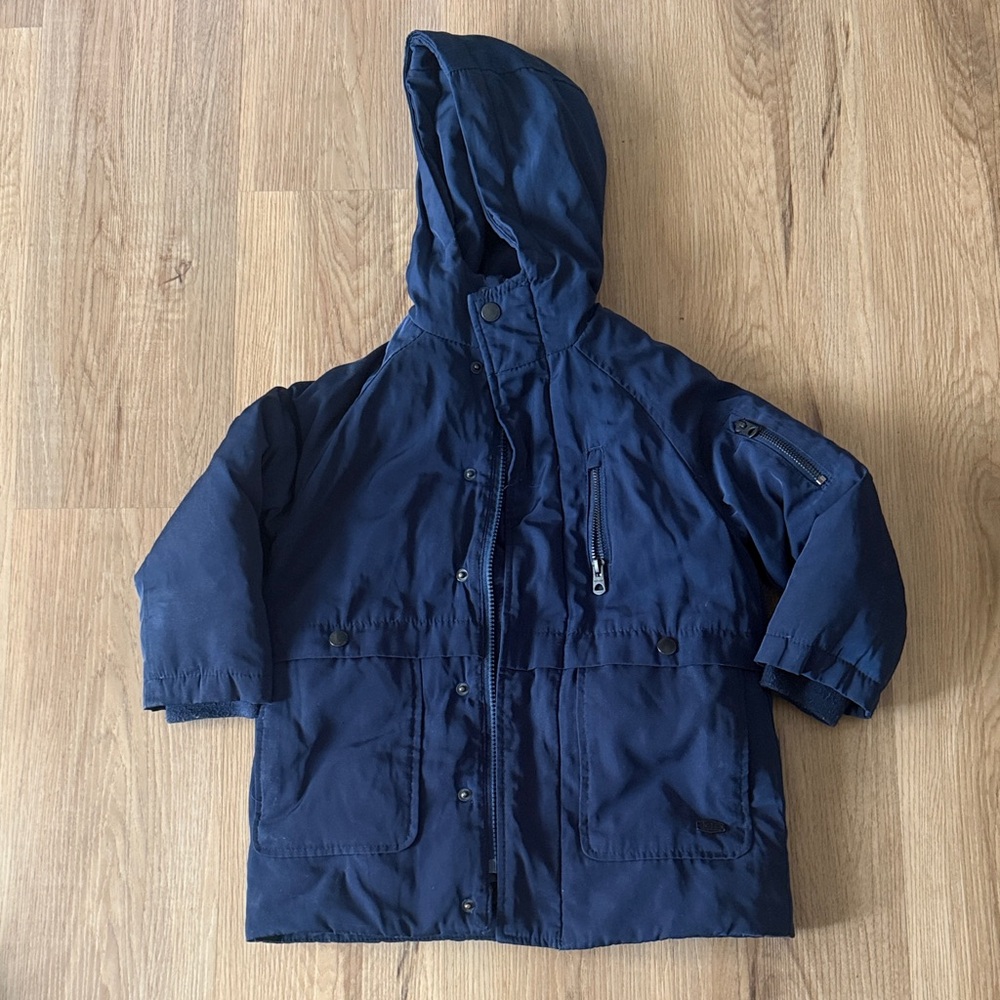 Zara Kids Navy Blue Hooded down Jacket size 5